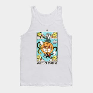 Wheel of Fortune - Mystical Medleys - Vintage Cartoon Tarot (White) Tank Top